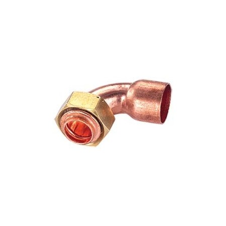 Racor de cobre abocardado curvo con tuerca de latón precintable de 1" x 28 cu