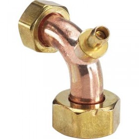Enlace curvo con toma débil calibre soldada y conexiones de doble tuerca de 3/4" precintable con rosca BSP