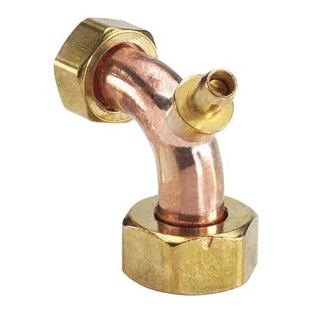 Enlace curvo con toma débil calibre soldada y conexiones de doble tuerca de 3/4" precintable con rosca BSP