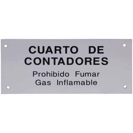 Letrero cuarto de contadores para colocar en el interior (Comunidad de Madrid)