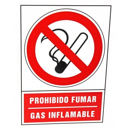 Letrero prohibido fumar dibujo de cigarrillo (tamaño A4)