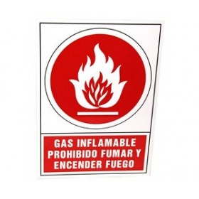 Letrero prohibido fumar dibujo de llama (tamaño A4)