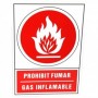 Letrero señalización gas inflamable - prohibido fumar en catalán