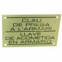 Letrero para señalizar la llave de acometida en el armario (catalan y castellano)