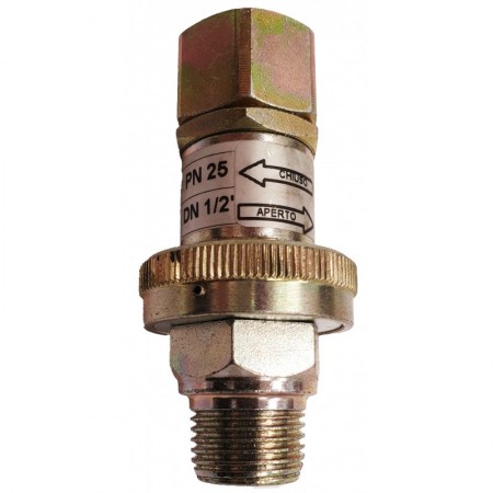 VÁLVULA ORIENTABLE. CIERRE POR VOLANTE. con descarga incorporada. Posibilidad de mantenerla en posición abierta. P.máx: 25 bar