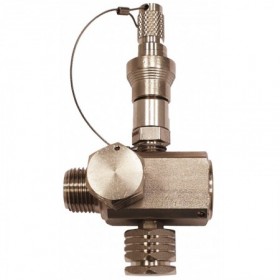 CONJUNTO VALVULA 3 VIAS CUERPO INOX PN100 1/2 NPT CON BASE ENCHUFE + TAPON