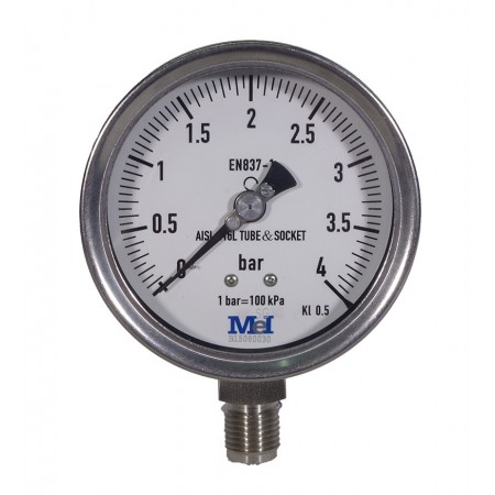MANOMETRO DE PRECISION CLASE 0.5 DE 0-6 BAR DIAM.100 1/2" CON CERTIFICADO