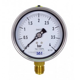 MANOMETRO DE PRECISION CLASE 1 DE 0-4 BAR DIAM.100 1/2" CON CERTIFICADO