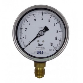 MANOMETRO DE PRECISION CLASE 1 DE 0-10 BAR DIAM.100 1/2" CON CERTIFICADO