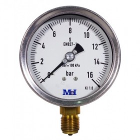 MANOMETRO DE PRECISION CLASE 1 DE 0-16 BAR DIAM.100 1/2" CON CERTIFICADO