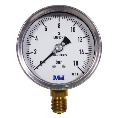 MANOMETRO DE PRECISION CLASE 1 DE 0-16 BAR DIAM.100 1/2" CON CERTIFICADO
