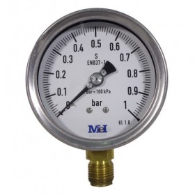 MANOMETRO DE PRECISION CLASE 1 DE 0-40 BAR DIAM.100 1/2" CON CERTIFICADO