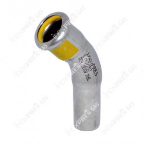 Curva inoxidable pressfitting PRES-GAS 45° hembra-macho Ø  28