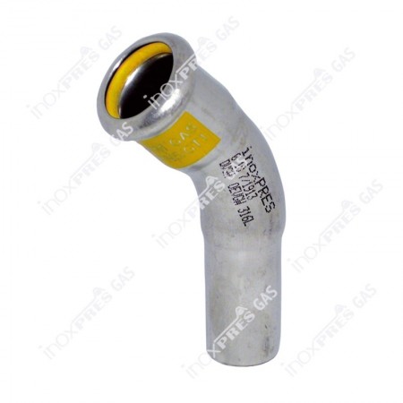 Curva inoxidable pressfitting PRES-GAS 45° hembra-macho Ø  108