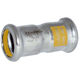 Manguito sin tope inoxidable pressfitting PRES-GAS hembra-hembra Ø 22