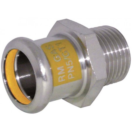 Unión macho inoxidable pressfitting PRES-GAS 42 - 1.1/2"