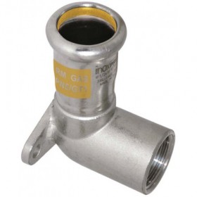 Codo placa distanciador inoxidable pressfitting PRES-GAS 22 - 1"