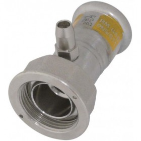 Racor inoxidable pressfitting 2 piezas precintable con purgador ø22-7/8"