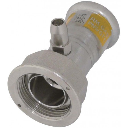 Racor inoxidable pressfitting 2 piezas precintable con purgador ø22-7/8"