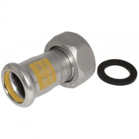 Racor inoxidable pressfitting 2 piezas junta plana inoxpres 18 - 1/2"-GAS