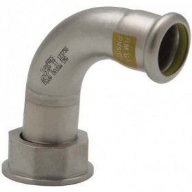 Racor inoxidable pressfitting 90° 2 piezas precintable ø18-7/8" GAS