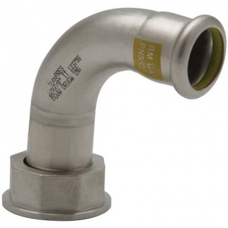Racor inoxidable pressfitting 90° 2 piezas precintable ø18-7/8" GAS