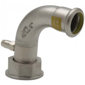 Racor inoxidable pressfitting 90° 2 piezas prec. c/purgador ø22-7/8" GAS