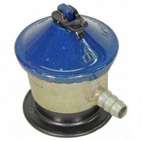 Regulador nacional MONFA para botella doméstica gas butano presión de salida 50 mbar con salida boquilla diam 10 mm
