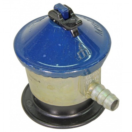 Regulador nacional MONFA para botella doméstica gas butano presión de salida 50 mbar con salida boquilla diam 10 mm