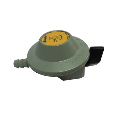 REGULADOR PARA GAS BUTANO DOMESTICO PARA CANARIAS. CEUTA Y MELILLA  1.5 KG/H - 28 MBAR SALIDA