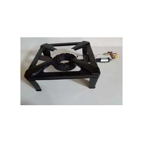Quemador industrial atmosférico de baja presión con soporte 4 patas chapa pintada