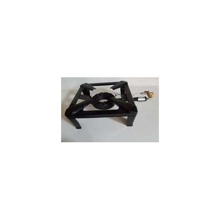 Quemador industrial atmosférico de baja presión con soporte 4 patas chapa pintada