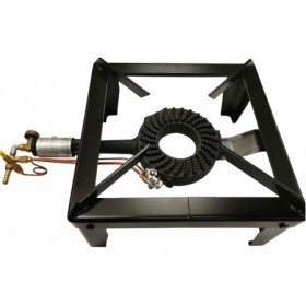 QUEMADOR INDUSTRIAL CON 4 PATAS FUNDICION. CON TERMOPAR Y PILOTO ROSCA 1/2 G.L.P.