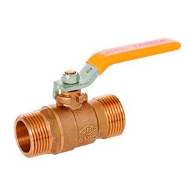 Llave gas PN5 macho-macho 1-1/4” montante palanca