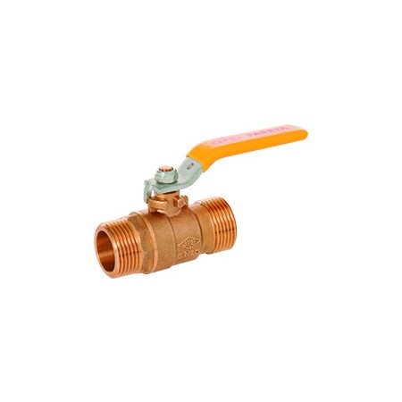 Llave gas PN5 macho-macho 1-1/4” montante palanca
