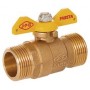 Llave gas PN5 macho-macho 1" montante mariposa