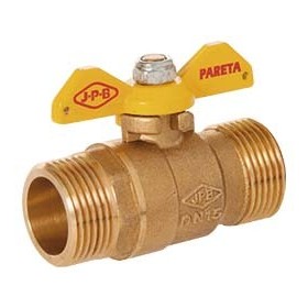 Llave gas PN5 macho-macho 1" montante mariposa