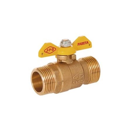 Llave gas PN5 macho-macho 1" montante mariposa