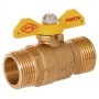 Llave gas PN5 macho-macho 1" montante mariposa
