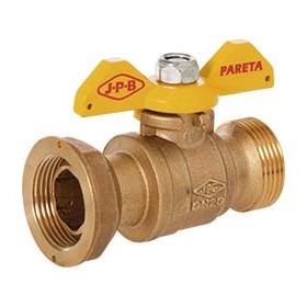 Válvula gas contador recta de 3/4" mariposa PN5