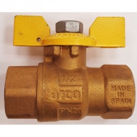 Llave gas montante macho-hembra de 1/2" PN5 mariposa