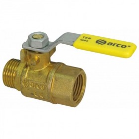 Válvula gas montante macho-hembra de 1/2" PN5 palanca
