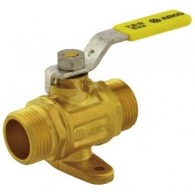 Válvula gas montante con patas macho-macho de 1/2" PN5 palanca