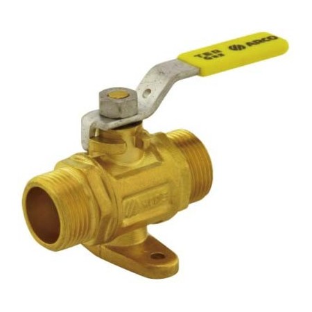Válvula gas montante con patas macho-macho de 3/4" PN5 palanca