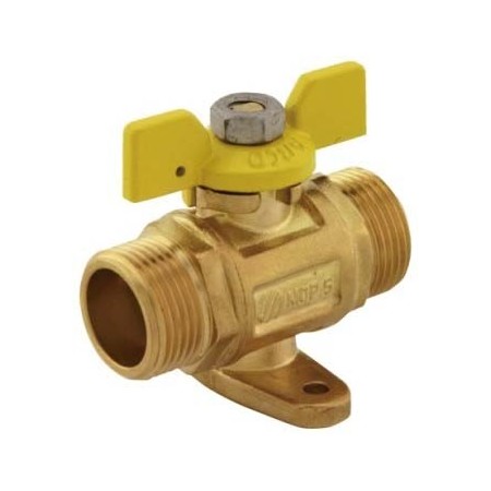 Válvula gas montante con patas macho-macho de 1/2" PN5 mariposa