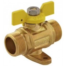 Válvula gas montante con patas macho-macho de 3/4" PN5 mariposa