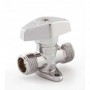Válvula de aparato gas cromada macho-macho de 3/4" PN5 con patas V83