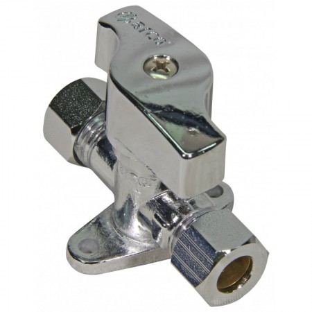Válvula de aparato gas cromada Ermeto Ø12 PN5 con patas V82