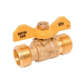 Llave gas montante macho-macho de 1/2" PN5 mariposa paso reducido
