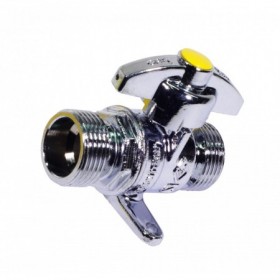 Válvula de aparato gas cromada macho-macho de 3/4" PN5 con patas